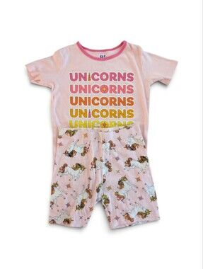 Pj Place Pink Unicorns Kids Pajama Set Cotton Size 8